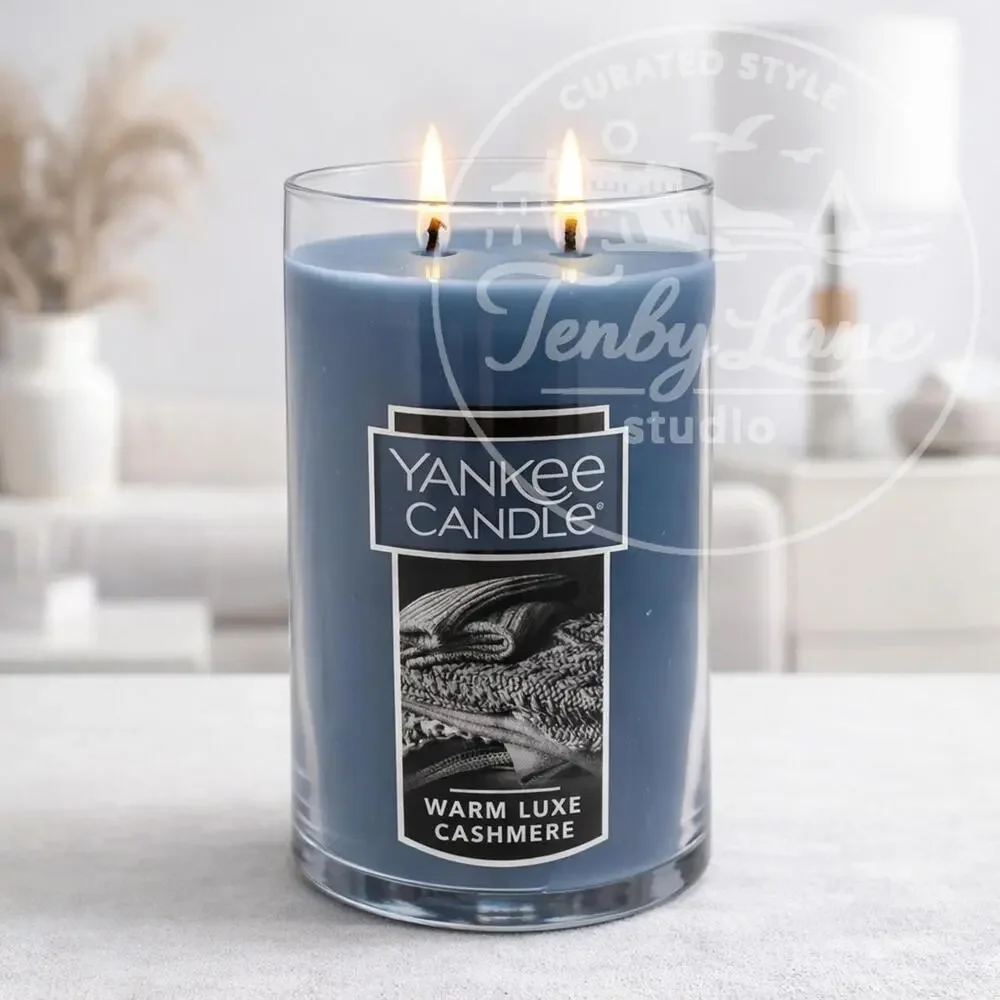 Yankee Candle Warm Luxe Cashmere 22oz Large Tumbler Dual Wick‎ Soft Cozy Scent